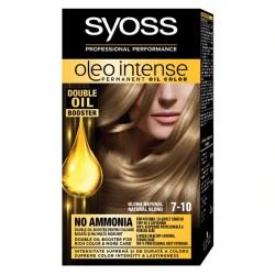 Vopsea de Par Permanenta, Fara Amoniac, SYOSS Oleo Intense, 7-10 Nuanta Blond Natural, 115 ml, Vopsea Permanenta, Vopsea Fara Amoniac, Vopsea SYOSS, Vopsea de Par Profesionala