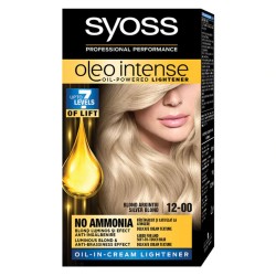 Vopsea de Par Permanenta, Fara Amoniac, SYOSS Oleo Intense, 12-00 Nuanta Blond Argintiu, 115 ml, Vopsea Permanenta, Vopsea Fara Amoniac, Vopsea SYOSS, Vopsea de Par Profesionala