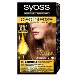 Vopsea de Par Permanenta, Fara Amoniac, SYOSS Oleo Intense, 7-70 Nuanta Mango Auriu, 115 ml, Vopsea Permanenta, Vopsea Fara Amoniac, Vopsea SYOSS, Vopsea de Par Profesionala
