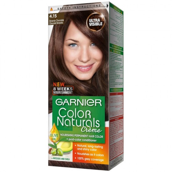 Vopsea Permanenta de Par 4.15 Ciocolata Amaruie, Garnier Color Naturals, 110 ml, Vopsea de Par, Vopsea Par Permanenta, Vopsea Permanenta Saten Ciocolatiu, Vopsea Permanenta pentru Par, Vopsea Garnier, Vopsea Satena Garnier, Vopsea Permanenta Garnier