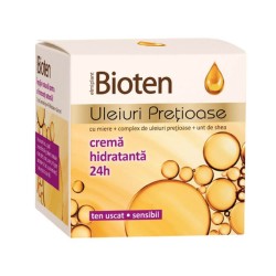 Crema Hidratanta 24 h cu Uleiuri Pretioase, Ten Uscat si Sensibil, 50 ml, Crema de Zi, Crema de Fata cu Uleiuri, Crema Hidratanta, Crema de Fata, Crema pentru Fata, Crema de Zi pentru Fata