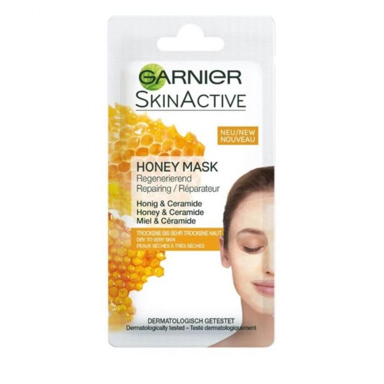 Masca Mini Garnier Skin Active Honey Mask, 8 ml, Masca de Fata cu Miere, Masca pentru Ten Uscat, Masca Cremoasa cu Miere, Masca de Fata Garnier Skin Active, Masca pentru Ten, Masca Hranitoare Ten, Masca Calmanta pentru Ten
