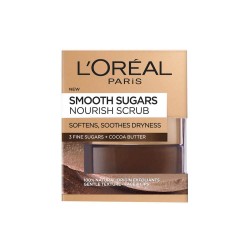 Exfoliant cu Zahar Ten Uscat L'Oreal Paris Smooth Sugars, 50 ml, Scrub Exfoliant pentru Ten Uscat, Exfoliant pentru Piele Uscata, Exfoliant Hranitor, Scrub Exfoliere Fina, Exfoliant Revitalizant, Exfoliant pe Baza de Zahar, Gomaj Fin Exfoliant