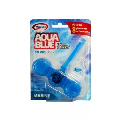Odorizant Toaleta Misavan Aqua Blue 3D, 40g, Odorizant Solid Misavan, Odorizant Solid Colorat, Odorizant Solid Parfumat, Odorizant Parfumat pentru Toaleta, Odorizant Toaleta Ieftin