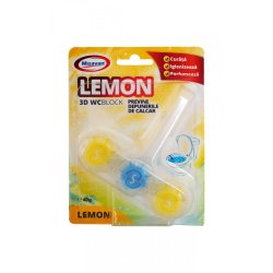 Odorizant Toaleta Misavan Lemon 3D, 40g, Odorizant Solid Misavan, Odorizant Solid Colorat, Odorizant Solid Parfumat, Odorizant Parfumat pentru Toaleta, Odorizant Toaleta Ieftin