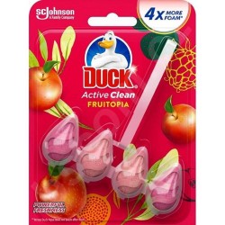 Odorizant WC DUCK Active Clean Fruit, Parfum Fructat, Odorizant Toaleta DUCK, DUCK Odorizant Anticalcar pentru WC, Odorizant pentru Toaleta cu Suport, Bile Odorizante WC, Odorizant Dezinfectant pentru WC