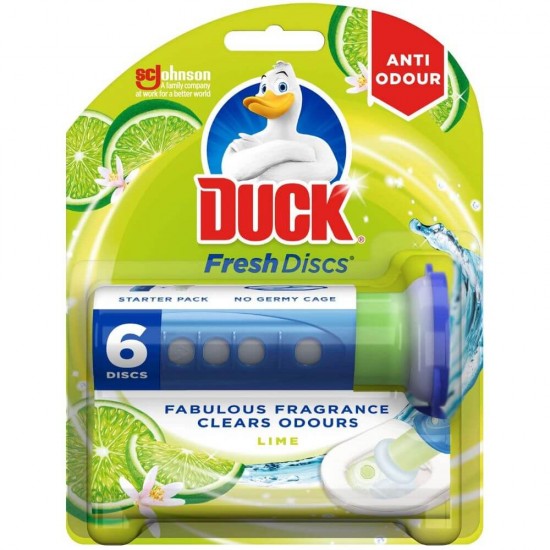 Odorizant WC DUCK, Fresh Discs, Lime, 72 ml, Odorizante WC, Duck WC Odorizant, Discuri Curatare Toaleta, Gel Curatare WC, Solutie WC Discuri, Curatare WC Duck, Odorizant Curatare WC, Dezinfectare WC, Odorizant WC Parfum
