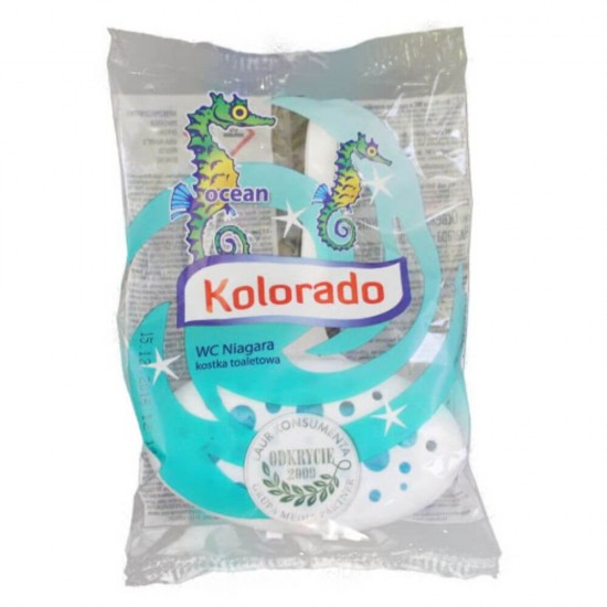 Odorizant WC KOLORADO Ocean, 35 g, Parfum Oceanic, Pastila Odorizanta Wc, Odorizant Toaleta, Odorizant Solid pentru Toaleta cu Suport, Odorizante KOLORADO pentru WC, Odorizant Dezinfectant pentru WC