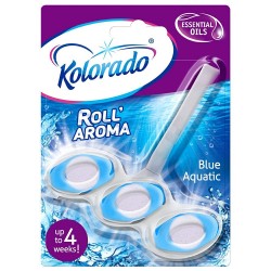 Odorizant WC KOLORADO Roll Blue Aquatic, 51 g, Bile Odorizante Toaleta, Odorizant Toaleta, Odorizant Anticalcar pentru WC, Odorizant pentru Toaleta cu Suport, Bile Odorizante WC, Odorizant Dezinfectant pentru WC