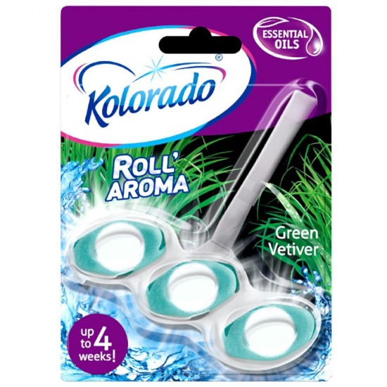 Odorizant WC KOLORADO Roll Intense Forest, 51 g, Bile Odorizante Toaleta, Odorizant Toaleta, Odorizant Anticalcar pentru WC, Odorizant pentru Toaleta cu Suport, Bile Odorizante WC, Odorizant Dezinfectant pentru WC