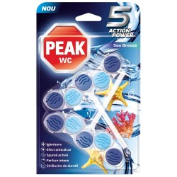 Set 2 Odorizante Toaleta Peak Wc 5 Action Power, Parfum Briza Marii si Clor, 2x50 g, Odorizant Toaleta, Odorizant Toaleta Peak, Odorizante WC, Odorizant pentru WC-uri, Odorizante Toaleta cu Parfum, Odorizant WC cu Parfum