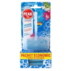 Set 3 Odorizante Solide Toaleta Peak Wc Putere de Curatare, Parfum Frezie si Lacramioare, 3x40 g, Odorizante Solide Toaleta, Odorizante Toaleta Peak, Odorizante Solid WC, Odorizante Solide pentru WC-uri