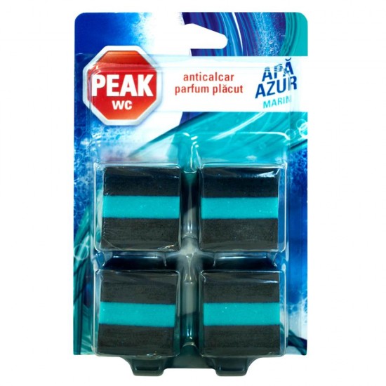 Set 4 Tablete Odorizante pentru Bazin Peak WC Apa Azur, 200 g, Parfum Ocean, Tablete Odorizante pentru Toaleta, Tablete Odorizante de Toaleta, Odorizant Bazin Toaleta, Odorizante Bazine Toalete, Odorizant pentru Bazin, Odorizant WC, Odorizant Tableta