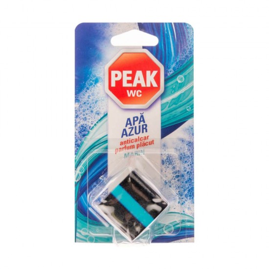 Tableta Odorizanta pentru Bazin Peak WC Apa Azur, 50 g, Parfum Ocean, Tablete Odorizante pentru Toaleta, Tablete Odorizante de Toaleta, Odorizant Bazin Toaleta, Odorizante Bazine Toalete, Odorizant pentru Bazin, Odorizant WC, Odorizant Tableta