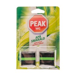 Set 2 Tablete Odorizante pentru Bazin Peak WC Apa Smarald, 100 g, Parfum Pin, Tablete Odorizante pentru Toaleta, Tablete Odorizante de Toaleta, Odorizant Bazin Toaleta, Odorizante Bazine Toalete, Odorizant pentru Bazin, Odorizant WC, Odorizant Tableta
