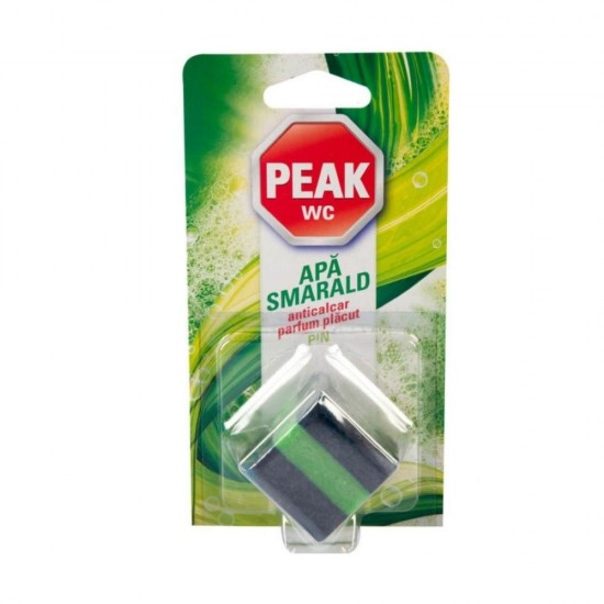 Tableta Odorizanta pentru Bazin Peak WC Apa Smarald, 50 g, Parfum de Pin, Tablete Odorizante pentru Toaleta, Tablete Odorizante de Toaleta, Odorizant Bazin Toaleta, Odorizante Bazine Toalete, Odorizant pentru Bazin, Odorizant WC, Odorizant Tableta