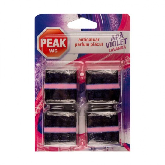 Set 4 Tablete Odorizante pentru Bazin Peak WC Apa Violet, 200 g, Parfum Lavanda, Tablete Odorizante pentru Toaleta, Tablete Odorizante de Toaleta, Odorizant Bazin Toaleta, Odorizante Bazine Toalete, Odorizant pentru Bazin, Odorizant WC, Odorizant Tableta