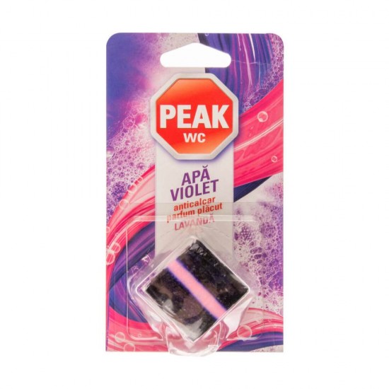 Tableta Odorizanta pentru Bazin Peak WC Apa Violet, 50 g, Parfum de Lavanda, Tablete Odorizante pentru Toaleta, Tablete Odorizante de Toaleta, Odorizant Bazin Toaleta, Odorizante Bazine Toalete, Odorizant pentru Bazin, Odorizant WC, Odorizant Tableta