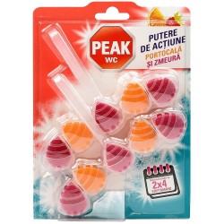 Set 2 Odorizante de Toaleta Peak WC Putere de Actiune, 110 g, Parfum Portocala si Zmeura, Odorizant pentru Toaleta, Odorizant de Toaleta, Odorizant Toaleta, Odorizante Toaleta, Odorizante Gel de Toaleta, Odorizant Gel Toaleta, Odorizant WC, Odorizante WC
