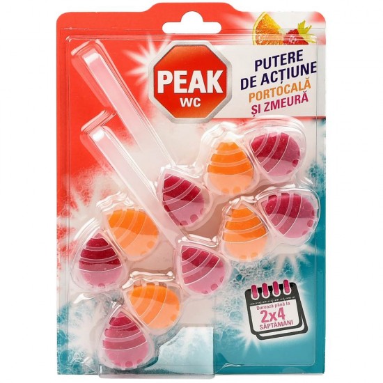 Set 2 Odorizante de Toaleta Peak WC Putere de Actiune, 110 g, Parfum Portocala si Zmeura, Odorizant pentru Toaleta, Odorizant de Toaleta, Odorizant Toaleta, Odorizante Toaleta, Odorizante Gel de Toaleta, Odorizant Gel Toaleta, Odorizant WC, Odorizante WC