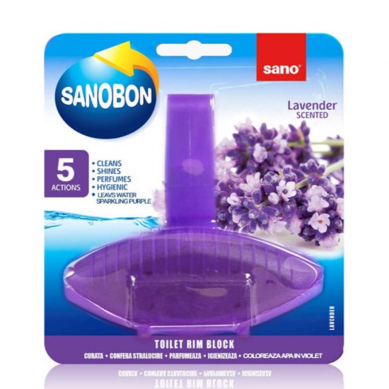 Odorizant pentru Vasul Toaletei SANO Bon 55 g, Parfum Lavanda, Mov, Odorizant pentru Toaleta, Detergent pentru Toaleta, Odorizant Vas de Toaleta Sano, Detergent Vas de Toaleta Sano, Detergent Odorizant Toaleta, Odorizant Toaleta