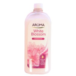 Rezerva Sapun Lichid AROMA White Blossom, 900 ml, Rezerva Sapun, Rezerva Sapun Lichid, Rezerva Sapun AROMA, Rezerve de Sapunuri Lichide, Rezerve Sapun pentru Recipiente cu Pompita, Rezerva Sapun pentru Maini
