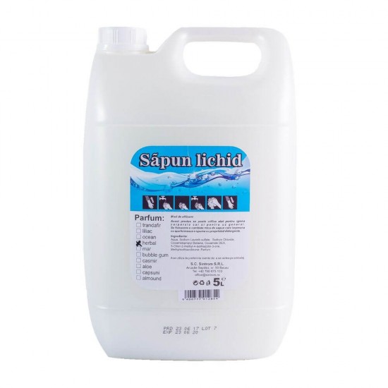 Sapun Lichid ZAFFA Economic, Cantitate 5L, Parfumat, Sapunuri Lichide Parfumate, Sapun pentru Uz Profesional, Sapun pentru Curatare Maini, Sapunuri Lichide Bidon