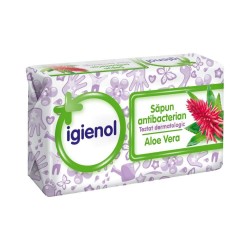 Sapun Antibacterian Igienol Aloe Vera, 100 g, Igienol Sapun Antibacterian Aloe Vera, Igienol Aloe Vera Sapunuri Solide Antibacteriene, Sapun Dezinfectant pentru Maini, Sapun Antibacterian Hidratant pentru Maini, Sapun Solid Antibacterian Igienol