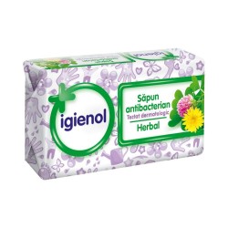 Sapun Antibacterian Igienol Herbal, 100 g, Igienol Sapun Antibacterian Herbal, Igienol Sapunuri Solide Antibacteriene, Sapun Dezinfectant pentru Maini, Sapun Antibacterian Hidratant pentru Maini, Sapun Solid Antibacterian Igienol Herbal