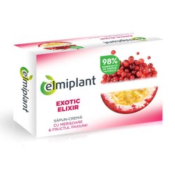 Sapun Solid Elmiplant Exotic Elixir, 100 g, Parfum Fructul Pasiunii si Merisoare, Sapunuri pentru Corp si Fata fara Parabeni, Elmiplant Sapunuri pentru Fata si Corp, Sapunuri Naturale pentru Fata si Corp, Elmiplant Sapunuri Crema 