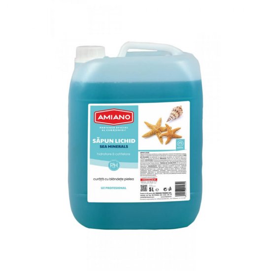 Sapun Lichid Hidratant cu Parfum  Amiano Sea Minerals, 5L, Sapun Lichid pentru Maini, Sapun Lichid Maini Hidratant, Sapun Lichid 5L, Sapun Lichid pentru Baie, Sapun Lichid Delicat