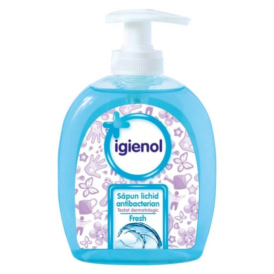 Sapun Lichid Antibacterian Igienol Fresh, 300 ml, Aroma Fresh,  Sapun Antibacterian, Sapunuri Lichide cu Pompita, Sapun Lichid Igienol, Sapunuri Lichide Antibacteriene Igienol, Sapunuri Antibacteriene, Sapun Lichid pentru Ingrijirea Mainilor