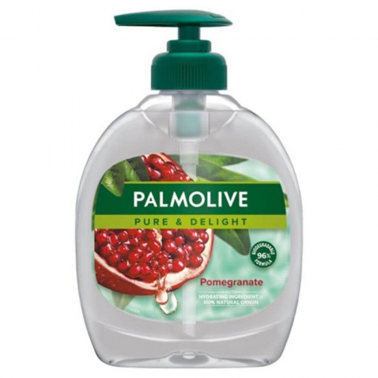 Sapun Lichid Palmolive Pure Pomegranate, 300 ml, Parfum Rodie, Sapun Lichid pentru Maini, Sapunuri Lichide cu Extracte Naturale, Sapun Lichid Piele Sensibila, Sapun Lichid cu Rodie, Sapun Lichid Palmolive, Sapun Crema Lichid Palmolive