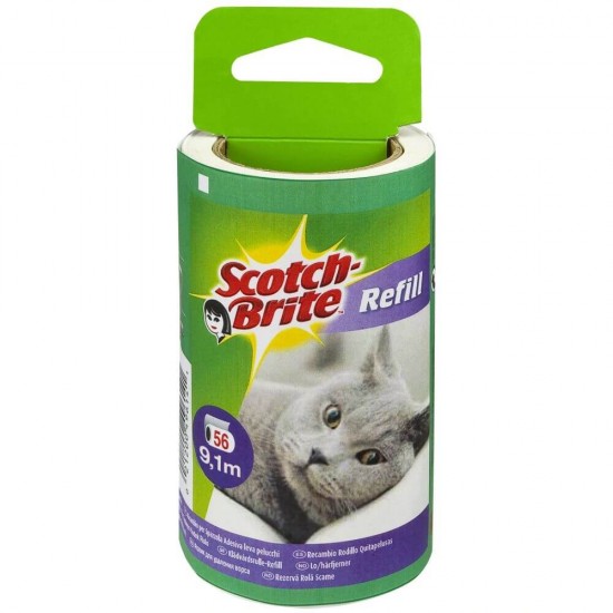 Rezerva Roller Scame Extra Adeziva SCOTCH BRITE, 56 Folii Pretaiate, Rezerva Roller Scame, Rezerva Roller pentru Scame, Rezerva Roller Scame Scotch-Bride, Rezerva Rola Adeziva Scame, Rezerva Role Adeziva pentru Par