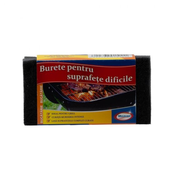 Burete Suprafete Dificile Misavan, Negru, Burete Vase, Bureti Vase, Burete de Vase, Burete pentru Vase, Burete pentru Gratar, Bureti pentru Grill, Bureti Curatare Gratar, Burete Curatare Grill, Burete Murdarie Intensa, Bureti Delicati