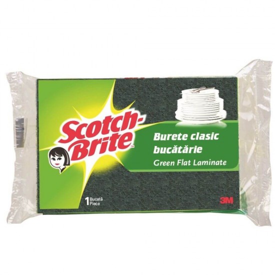 Burete Scotch-Brite Clasic, Culoare Galbena, Spuma Poliuretanica si Fibra Abraziva, Bureti cu Spuma si Fibra Abraziva, Bureti Vase Scotch-Brite, Bureti Simpli de Vase, Bureti pentru Vase, Bureti pentru Spalat Vasele, Bureti Curatare Vase
