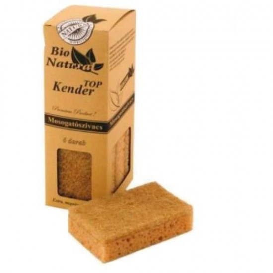 Set 6 Bureti QUADROTEX Bio Natural, Spuma Poliuretanica si Fibra Abraziva din Canepa, Natur, Bureti Biodegradabili cu Fibre Canepa, Bureti Vase Biodegradabili, Bureti pentru Vase, Bureti pentru Spalat Vasele, Bureti Curatare Vase