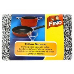 Burete FINO, pentru Vase Teflon, Culoare Argintie, Bureti Curatare Teflon, Bureti de Vase Teflon, Bureti pentru Teflon, Bureti de Spalat Vasele, Burete Curatare Vase din Teflon