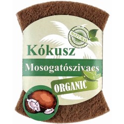 Set 2 Bureti QUADROTEX Bio Natural, Spuma Poliuretanica si Fibra Abraziva din Cocos, Bej, Bureti Biodegradabili cu Fibre Cocos, Bureti Vase Biodegradabili, Bureti pentru Vase, Bureti pentru Spalat Vasele, Bureti Curatare Vase