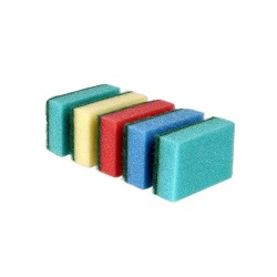 Set 5 Bureti Simpli OTI Clean, 80x55x28 mm, Multicolor, Spuma Poliuretanica si Fibra Abraziva, Bureti cu Spuma si Fibra Abraziva, Bureti Curatare Vase, Bureti Simpli de Vase, Bureti pentru Vase, Bureti pentru Spalat Vasele, Bureti Curatare Vase
