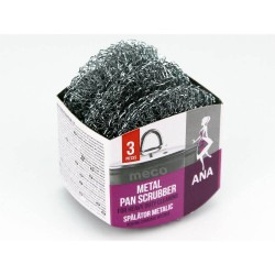 Spalator Metalic din Otel Inoxidabil ANA, 3 Buc/Set, Bureti din Inox Spiralati, Bureti de Vase din Inox, Bureti Metalici, Burete pentru Curatenie, Bureti pentru Casa, Spalator din Inox, Spalator Metalic