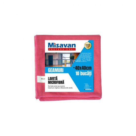 Set 10 Lavete din Microfibra pentru Geam Misavan Professional, 40x40 cm, Rosii, Lavete Microfibra, Lavete Absorbante, Laveta Absorbanta, Laveta Geamuri, Lavete Geamuri, Laveta Curatenie, Laveta Bucatarie, Laveta Sticla, Lavete Sticla, Lavete Bucatarie