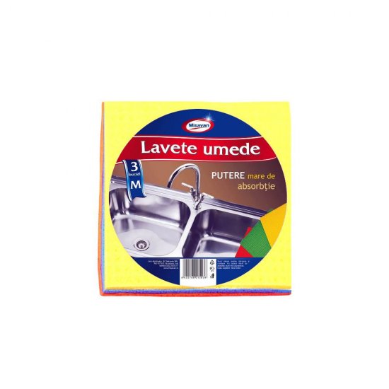 Set 3 Lavete Umede Universale Misavan, 16x17 cm, Marimea M, Diverse Culori, Laveta Umeda, Lavete Absorbante, Laveta Absorbanta, Laveta Bucatarie, Lavete Bucatarie, Laveta Baie, Lavete Baie, Lavete Curatare, Laveta Universala, Laveta Mobila
