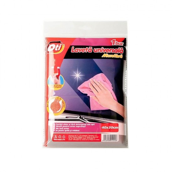Laveta din Microfibra pentru Uz Universal OTI, 40x30 cm, Culoare Mov, Lavete pentru Toate Suprafetele, Laveta pentru Mobila, Lavete din Microfibra pentru Uz General,  Lavete pentru Vase, Laveta Universala Uscata, Lavete Universale Uscate
