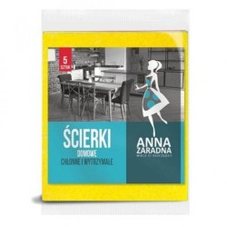 Set 5 Lavete Universale Anna Zaradna din Poliester, 32x38 cm, Multicolor, Laveta pentru Curatenie, Laveta Menaj, Lavete pentru Bucatarie, Lavete pentru Vase, Laveta Universala, Articole Uz Casnic