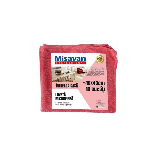 Set 10 Lavete din Microfibra pentru Intreaga Casa Misavan, 40x40 cm, Rosii, Lavete Microfibra, Lavete Absorbante, Laveta Absorbanta, Laveta Bucatarie, Lavete Bucatarie, Laveta Baie, Lavete Baie, Lavete Curatare, Laveta Universala, Laveta Mobila