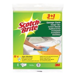 Lavete Umede SCOTCH BRITE, 25.9x18.1x1.5 cm, 3+1 Cadou, Lavete Scotch Brite, Lavete Umede Scotch Brite, Laveta Umeda, Lavete Umede, Lavete pentru Curatenie, Lavete Menaj, Lavete pentru Bucatarie, Lavete pentru Vase, Laveta Umeda Universala
