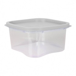 Cutie Alimente Bella, 2.5L, 20.5x20.5x8 cm, Capac Incolor, Caserole Depozitare Alimente, Caserole Alimentare cu Capace din Plastic, Caserole din Plastic cu Capac, Caserola cu Capac, Cutii din Plastic pentru Depozitare si Pastrare Alimente