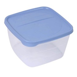 Cutie Alimente Mini Bella II, 750 ml, 9.5x9.5x6.5 cm, Capac Albastru, Caserole Depozitare Alimente, Caserole Alimentare cu Capace din Plastic, Caserole din Plastic cu Capac, Caserola cu Capac, Cutii din Plastic pentru Depozitare si Pastrare Alimente