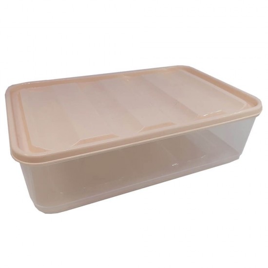 Cutie Alimente Inalta, 3.8 L, 27.5x18x9.5 cm, Dreptunghiulara , Recipient Incolor, Capac Nude, Caserole Depozitare Alimente, Caserole Alimentare cu Capace din Plastic, Caserole din Plastic cu Capac, Caserola cu Capac